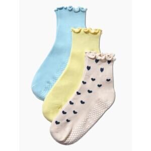 HOLD FOR THREE Ruffle Pilates Barre Socks 3-Pack NEW